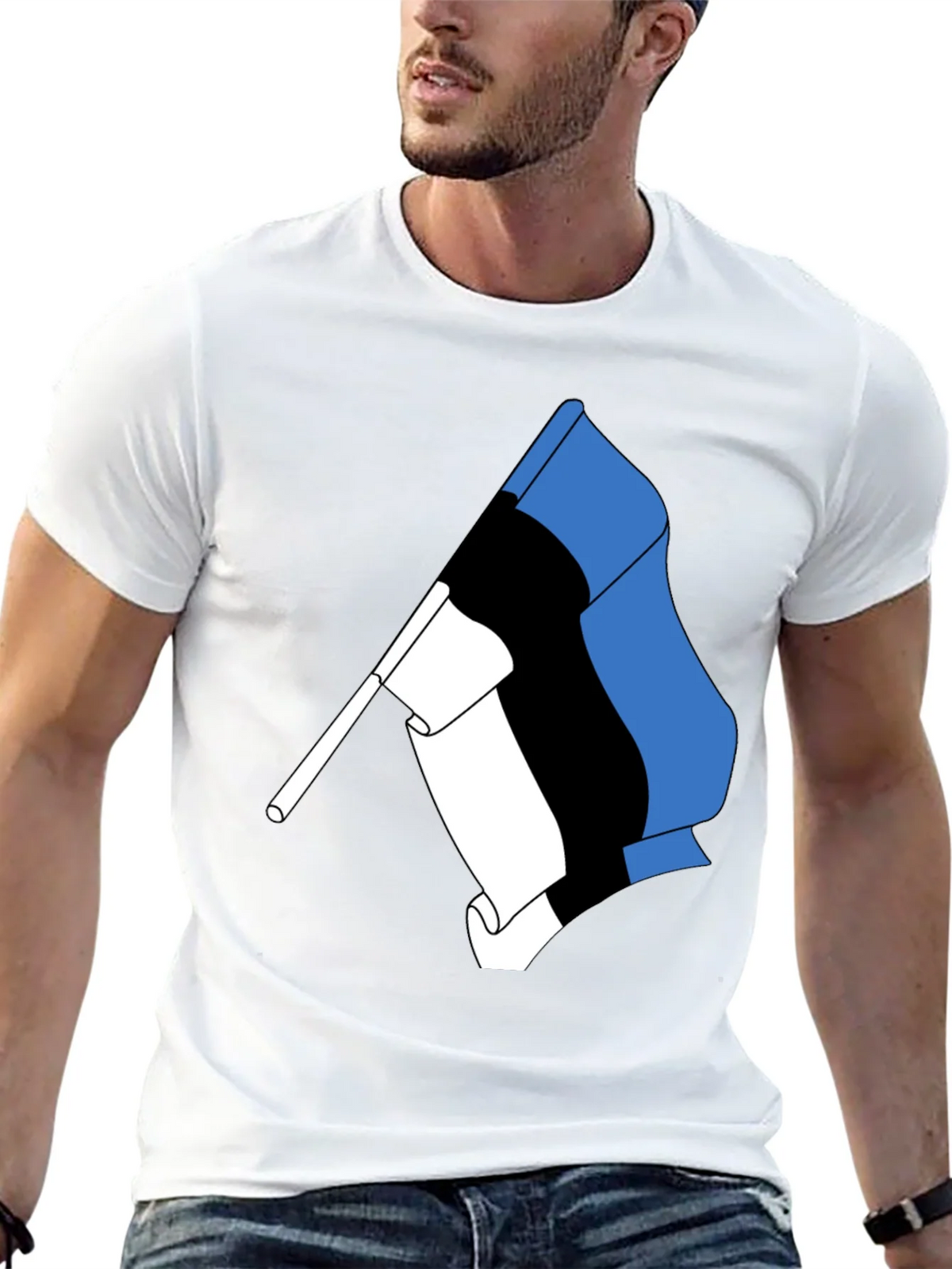 Estonian Flag Graphic Tee - Black Cotton T-Shirt product image 10