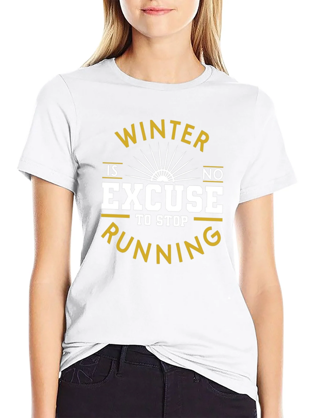Winter Running Motivation T-Shirt - No Excuses! product image 6