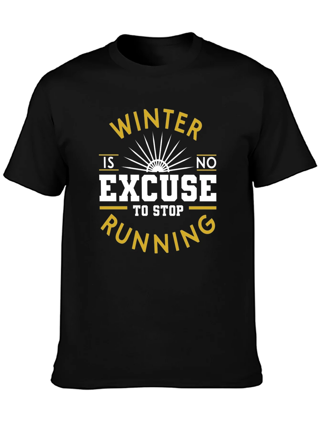 Winter Running Motivation T-Shirt - No Excuses! product image 2