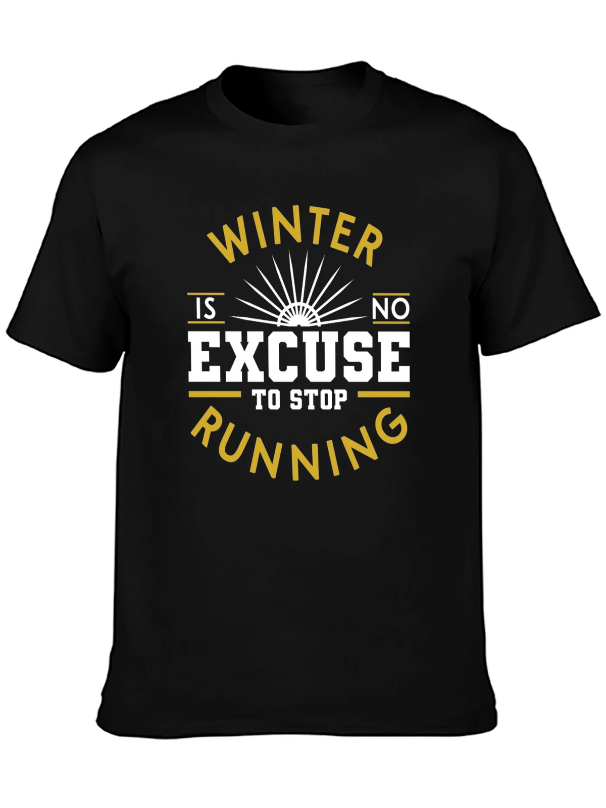 Winter Running Motivation T-Shirt - No Excuses! product image 2