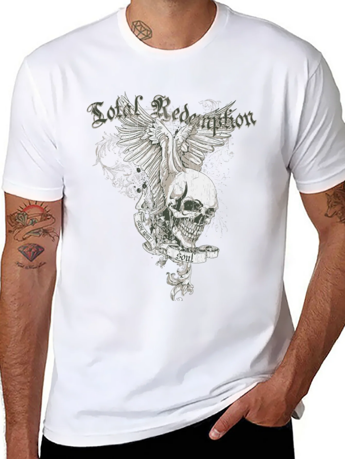 Soul Redemption Graphic Tee - Edgy Skull Design product image 7