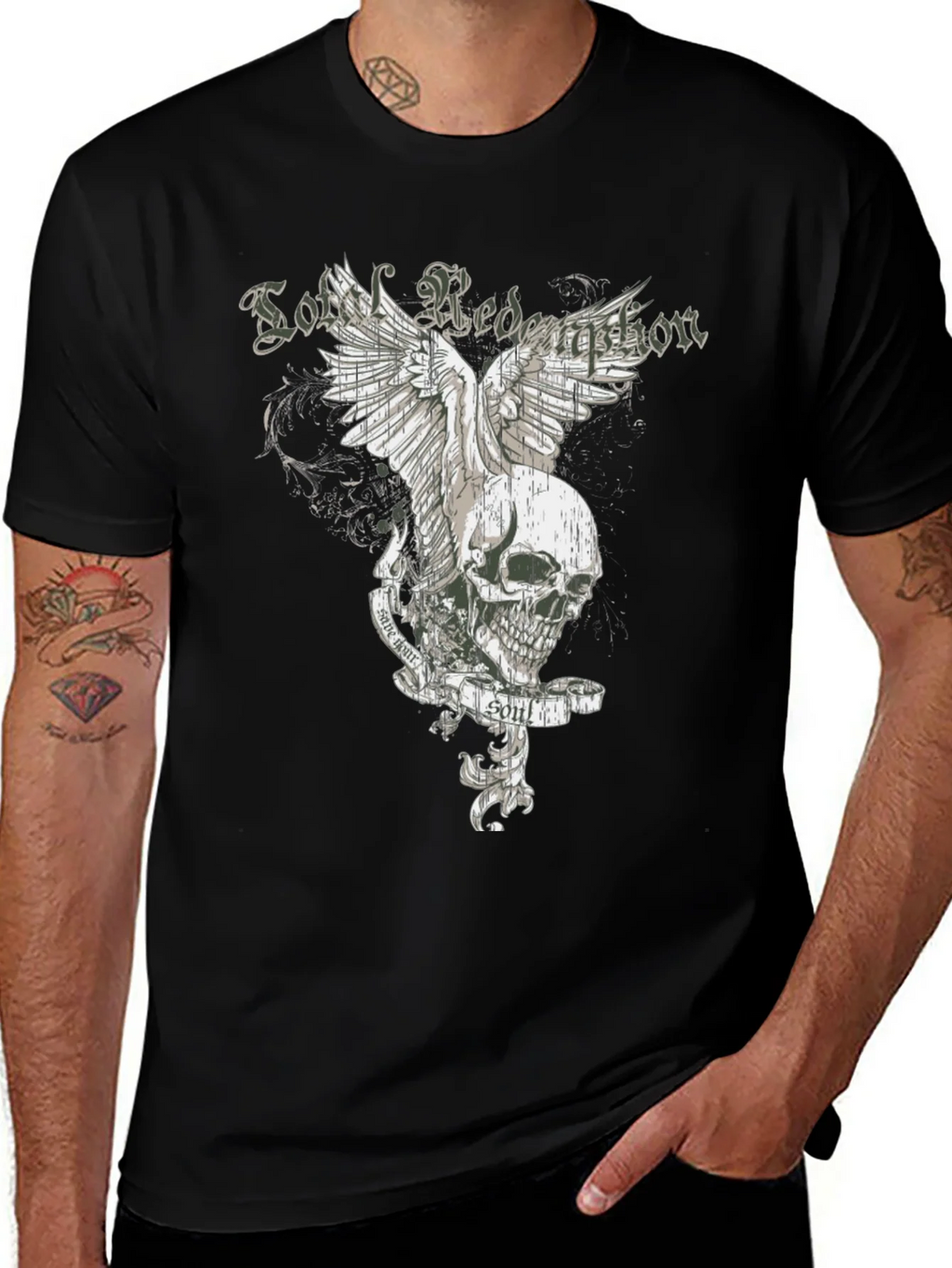 Soul Redemption Graphic Tee - Edgy Skull Design product image 1