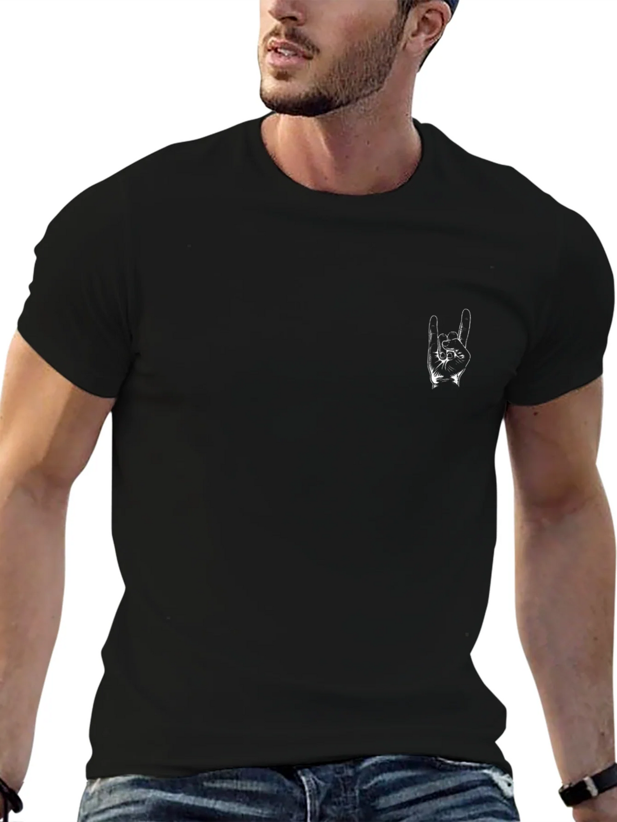 Rock On Graphic Black T-Shirt product image 5