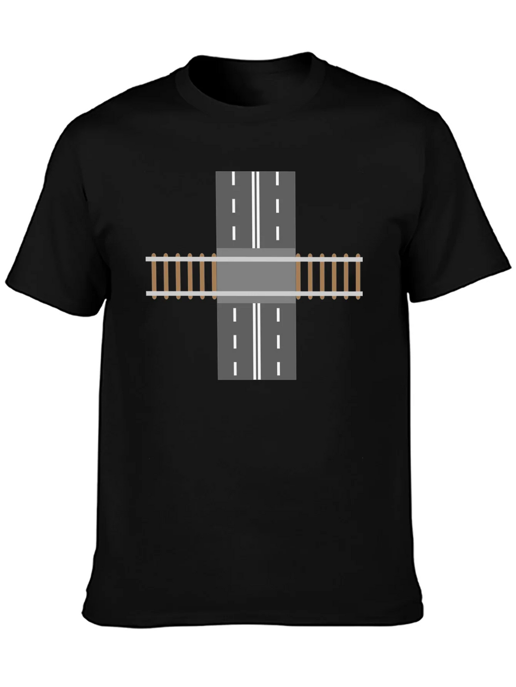 Train Track Road Intersection Graphic T-Shirt product image 3