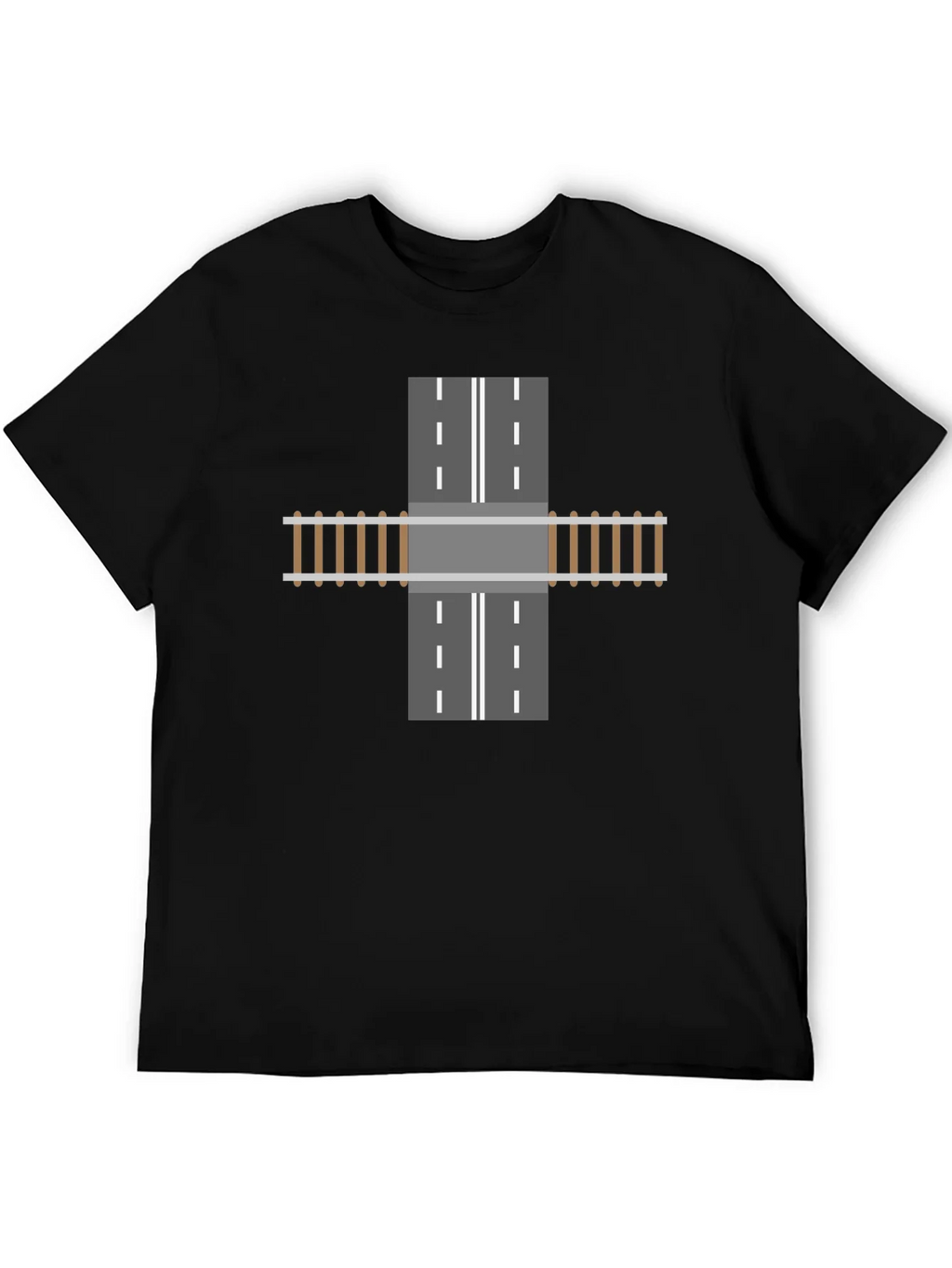 Train Track Road Intersection Graphic T-Shirt product image 5