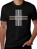 Train Track Road Intersection Graphic T-Shirt product image 1