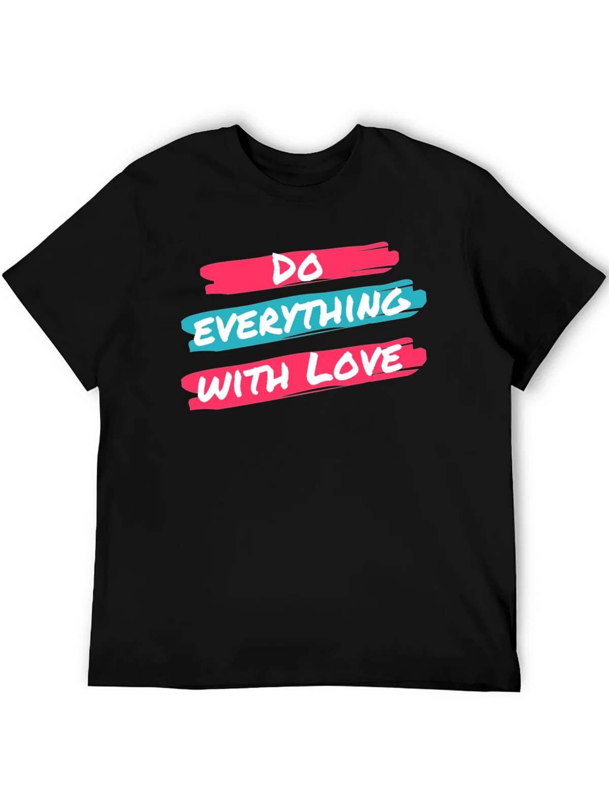 Inspirational Do Everything With Love Black Graphic Tee product image 5