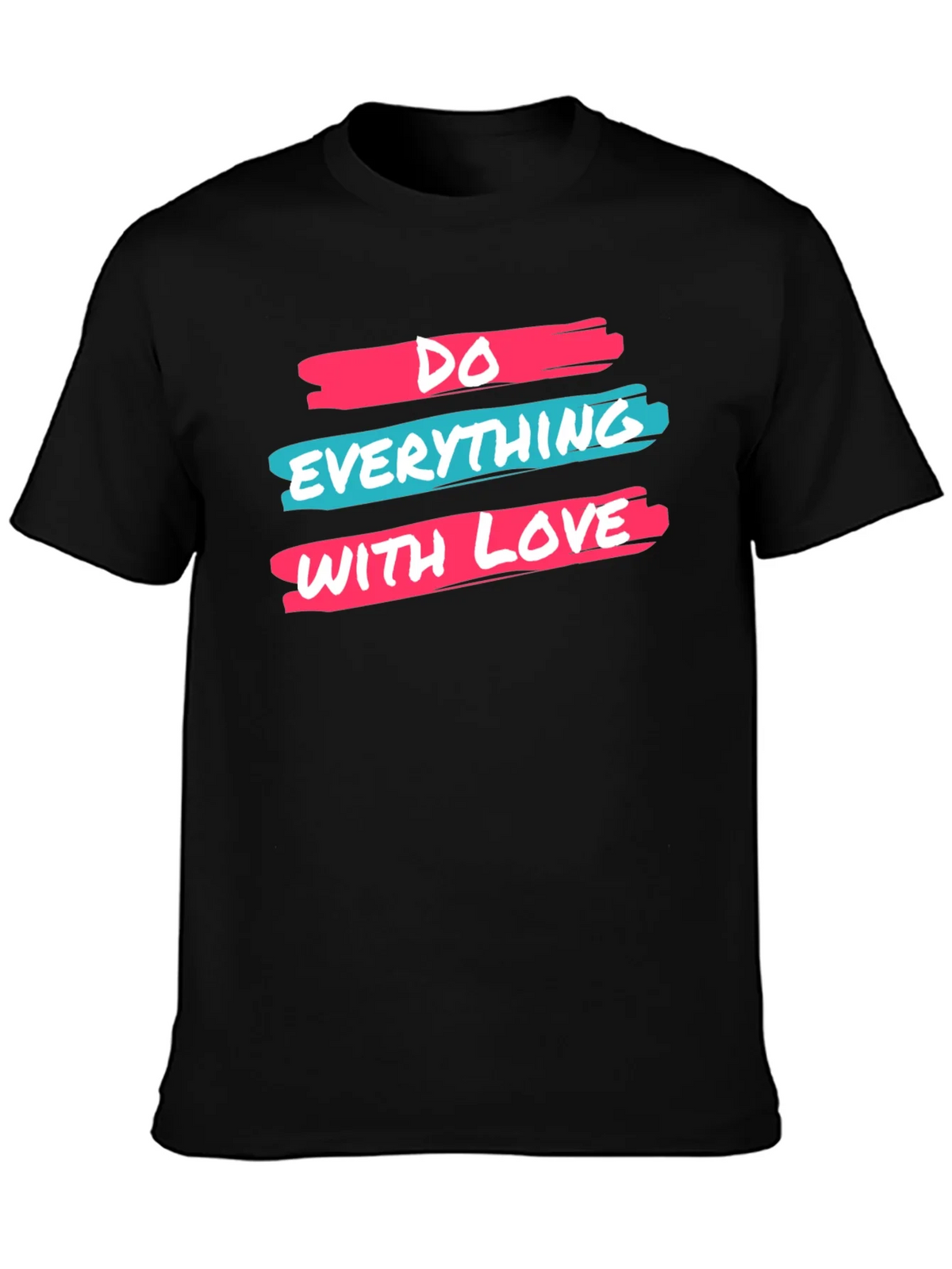 Inspirational Do Everything With Love Black Graphic Tee product image 3