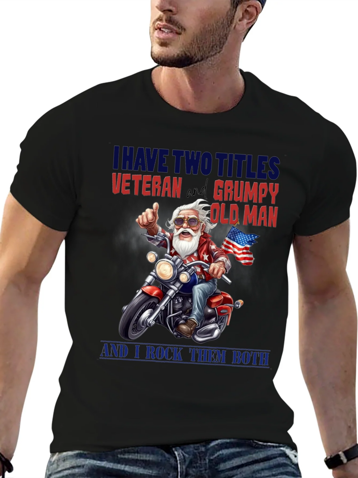 Veteran Grumpy Old Man Motorcycle T-Shirt product image 5