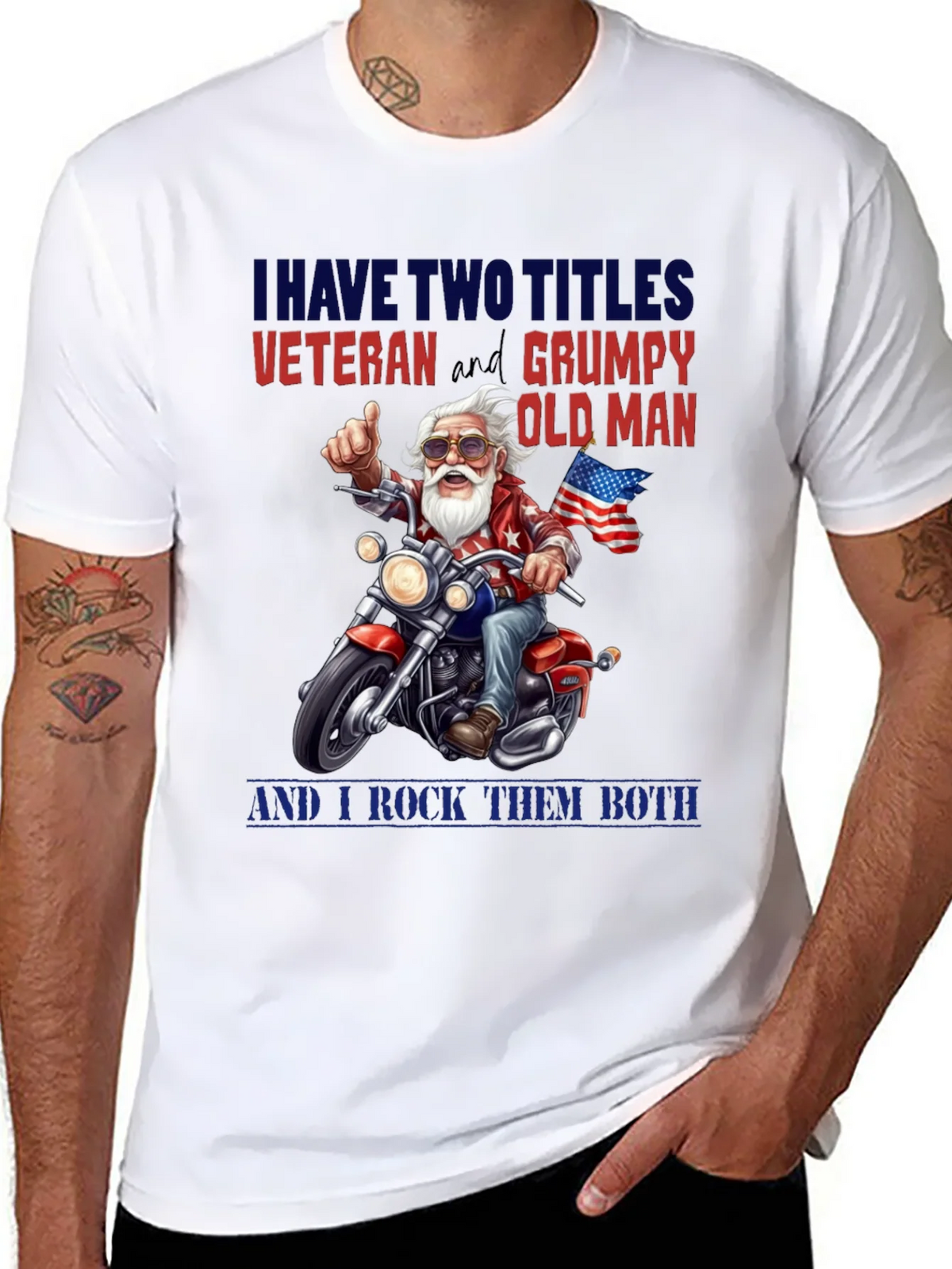 Veteran Grumpy Old Man Motorcycle T-Shirt product image 6