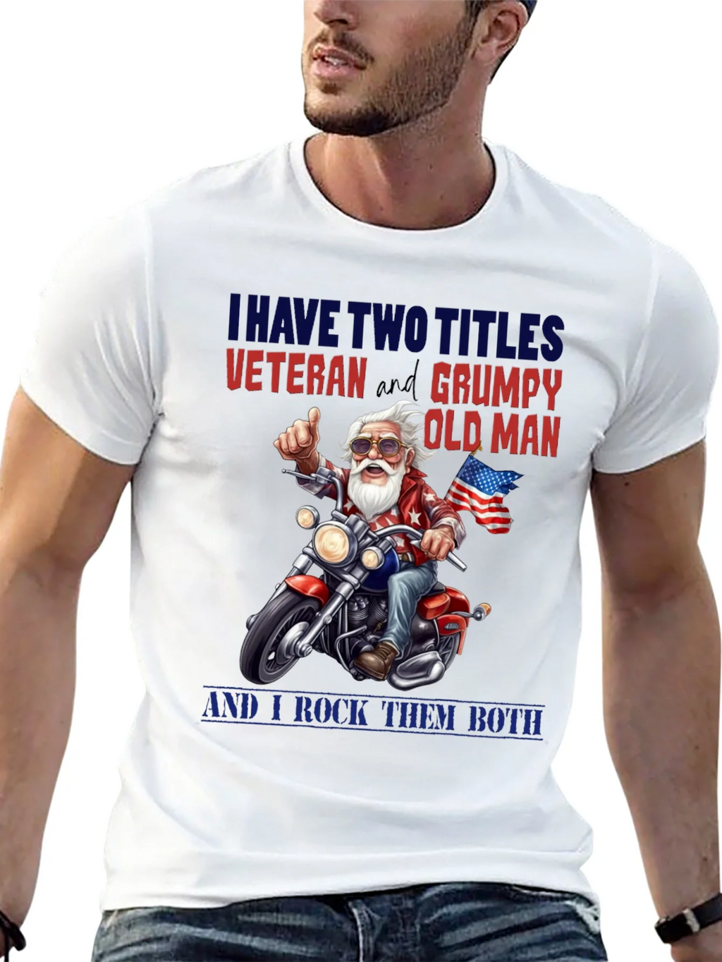 Veteran Grumpy Old Man Motorcycle T-Shirt product image 10