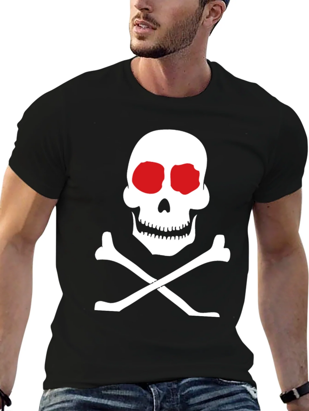 Skull and Crossbones Graphic Tee - Classic Black T-Shirt product image 6