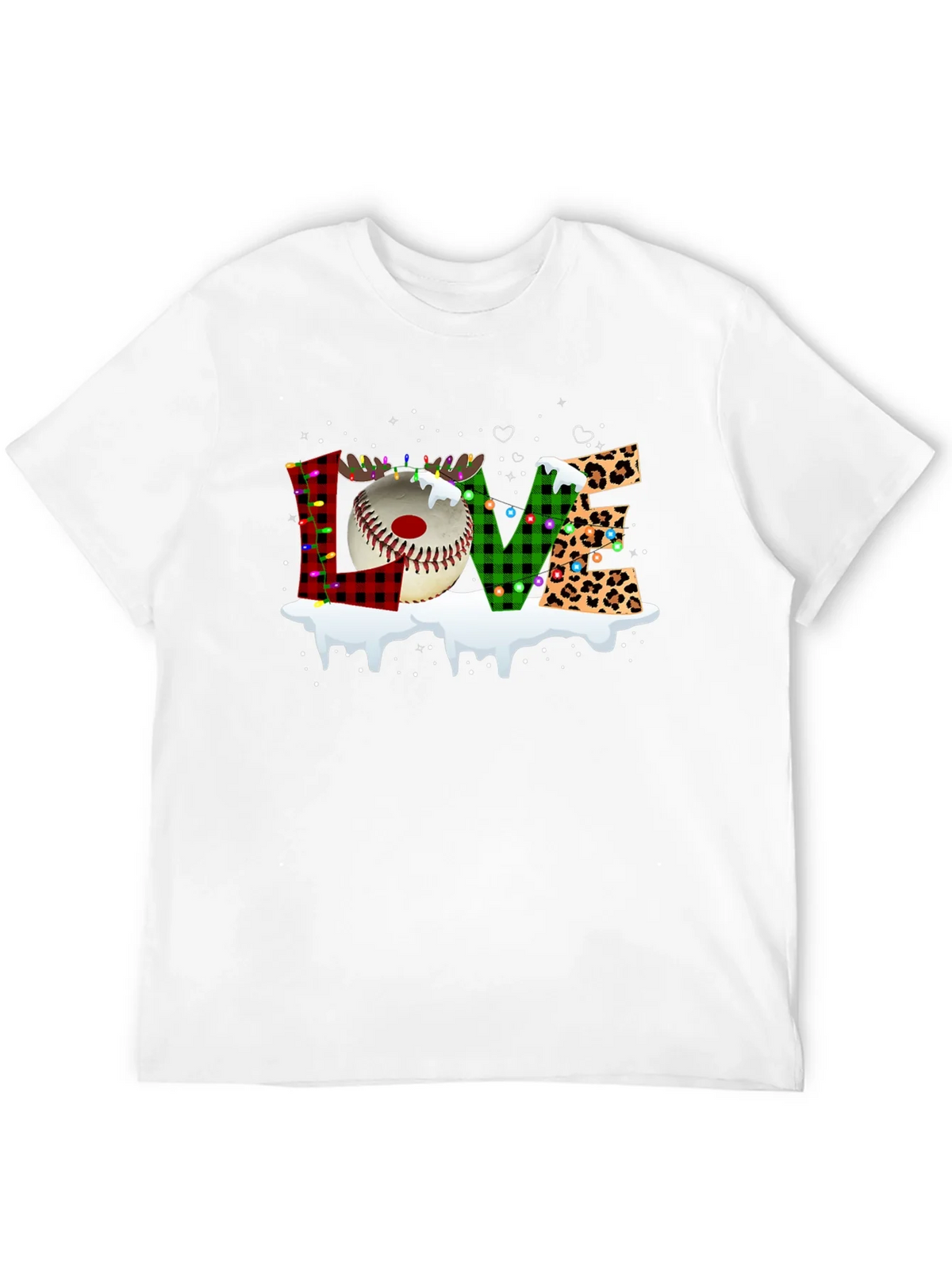 Festive LOVE Baseball Christmas T-Shirt product image 8