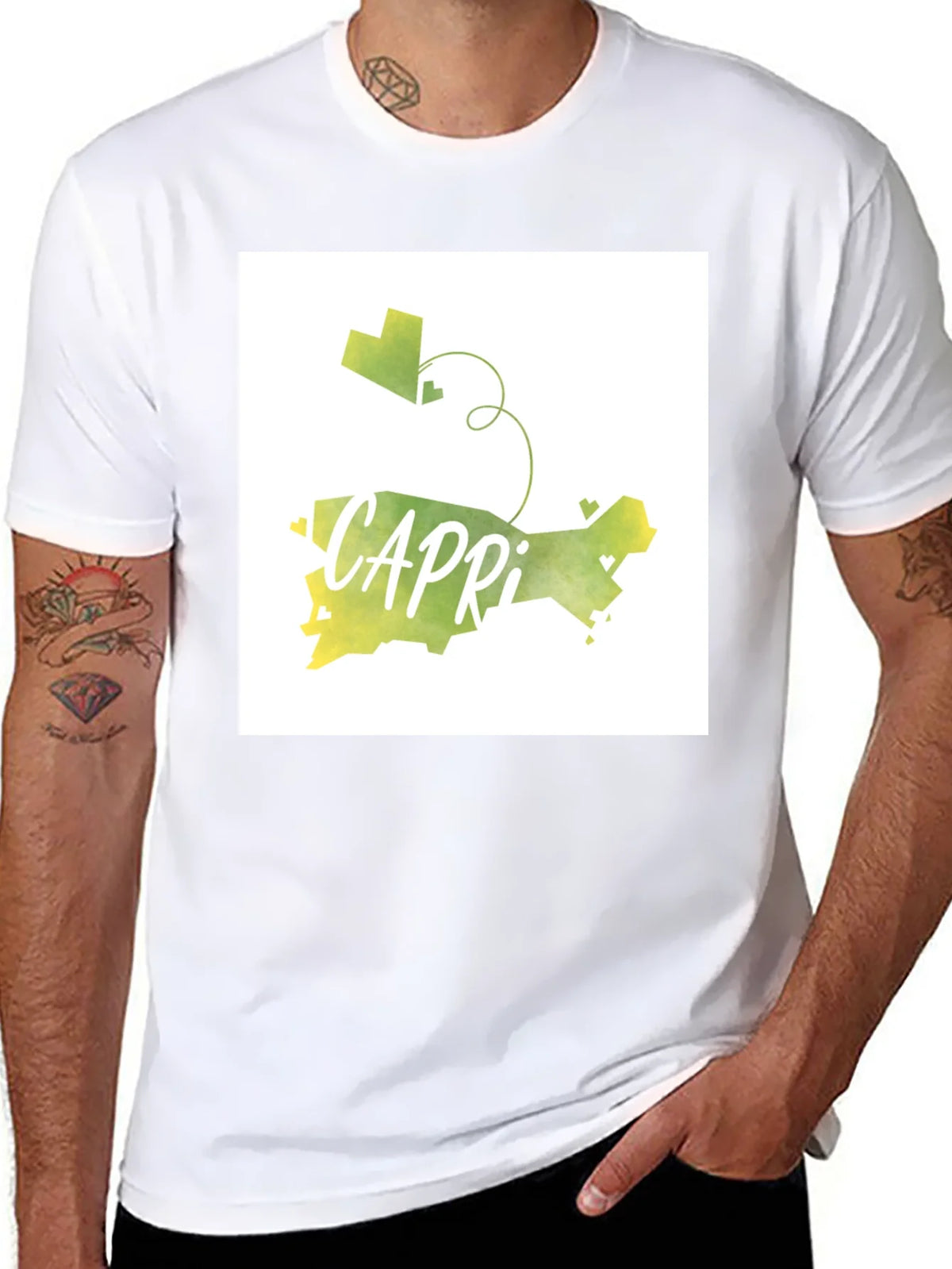 Capri Island Watercolor Graphic Tee product image 7