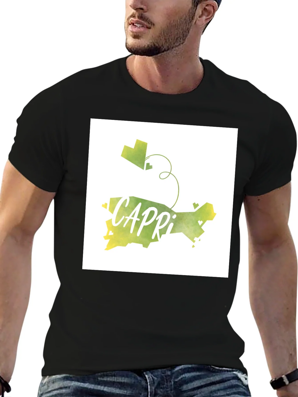Capri Island Watercolor Graphic Tee product image 6