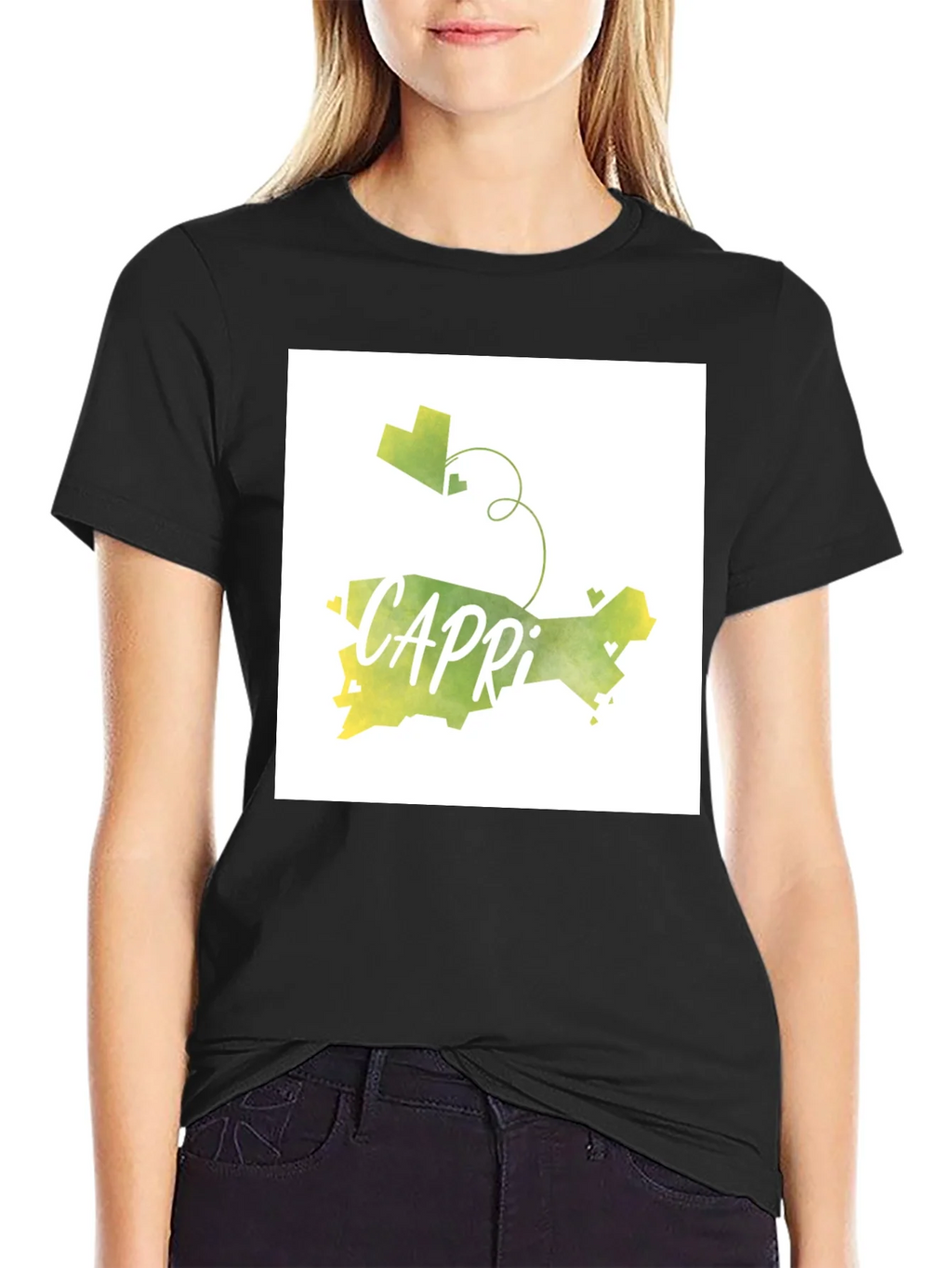 Capri Island Watercolor Graphic Tee product image 2