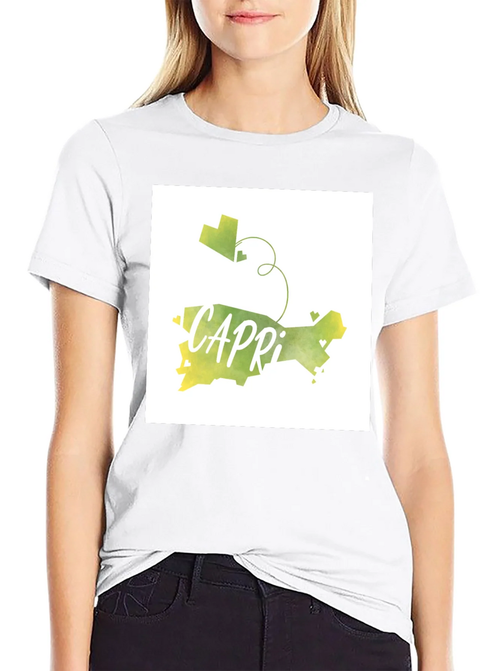 Capri Island Watercolor Graphic Tee product image 8