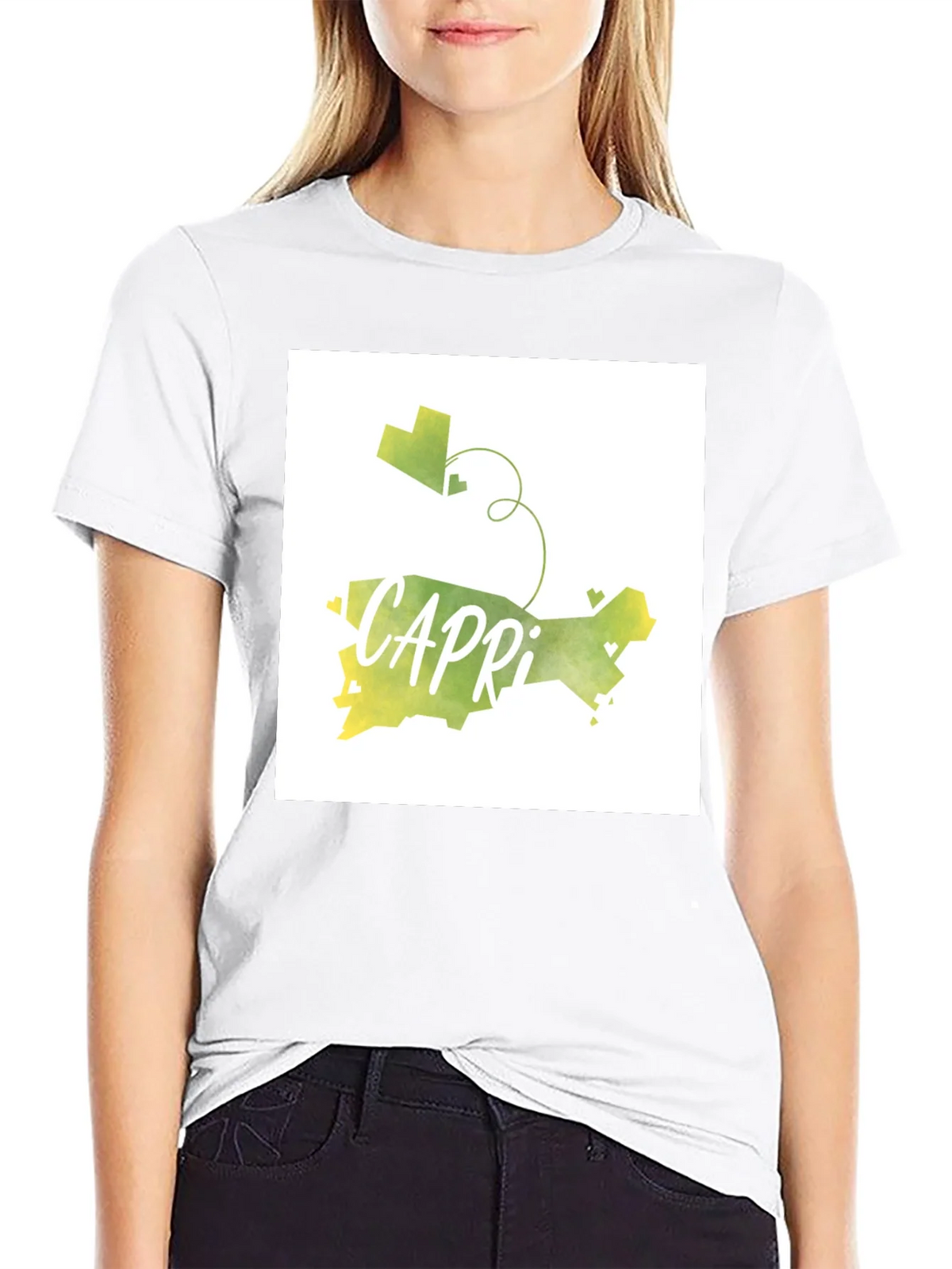 Capri Island Watercolor Graphic Tee product image 8