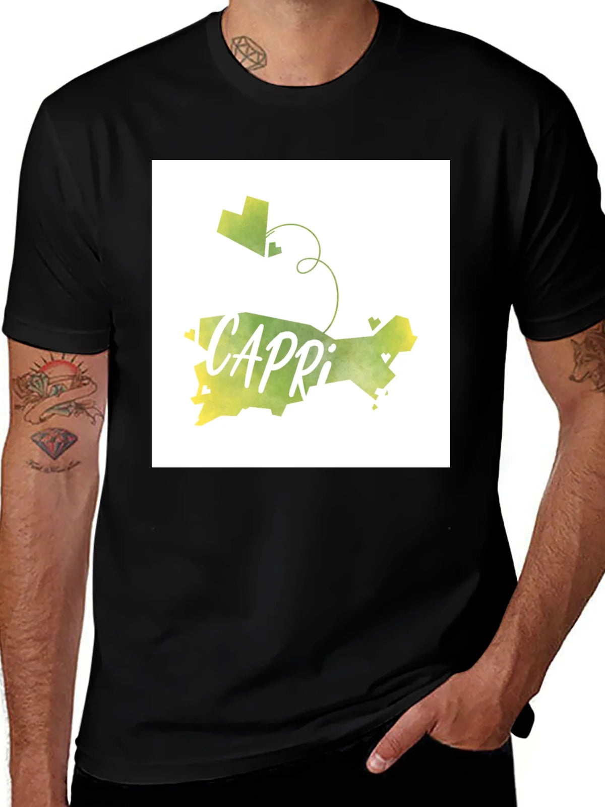 Capri Island Watercolor Graphic Tee product image 1