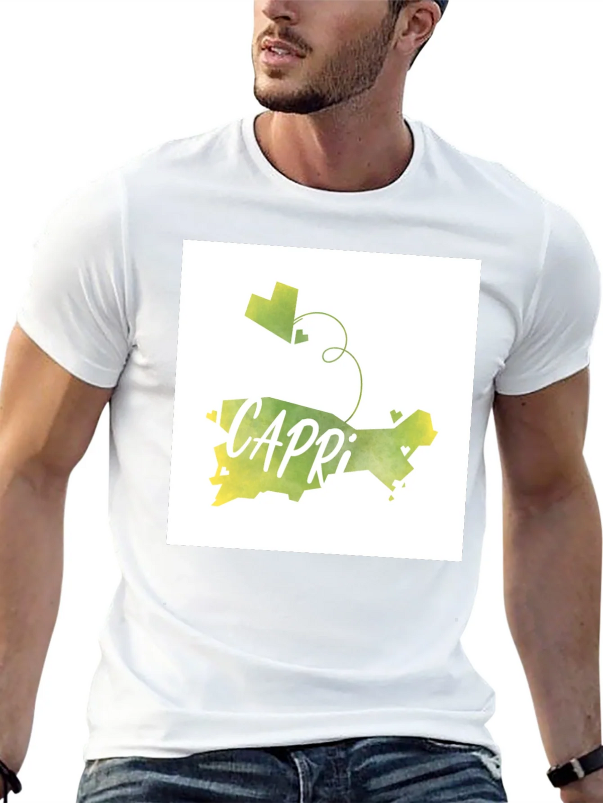 Capri Island Watercolor Graphic Tee product image 12