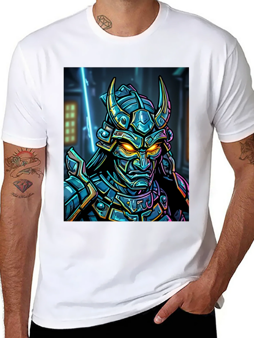 Samurai Warrior Graphic T-Shirt - Black product image 7