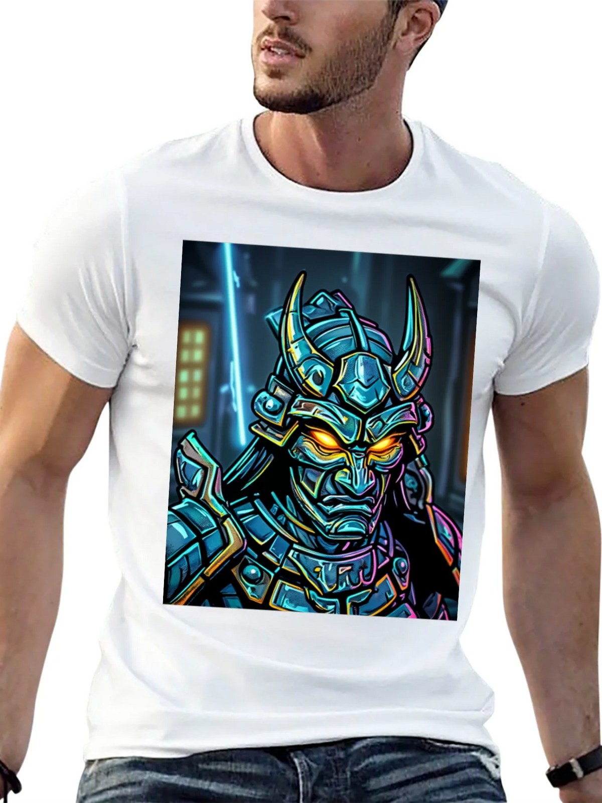 Samurai Warrior Graphic T-Shirt - Black product image 11