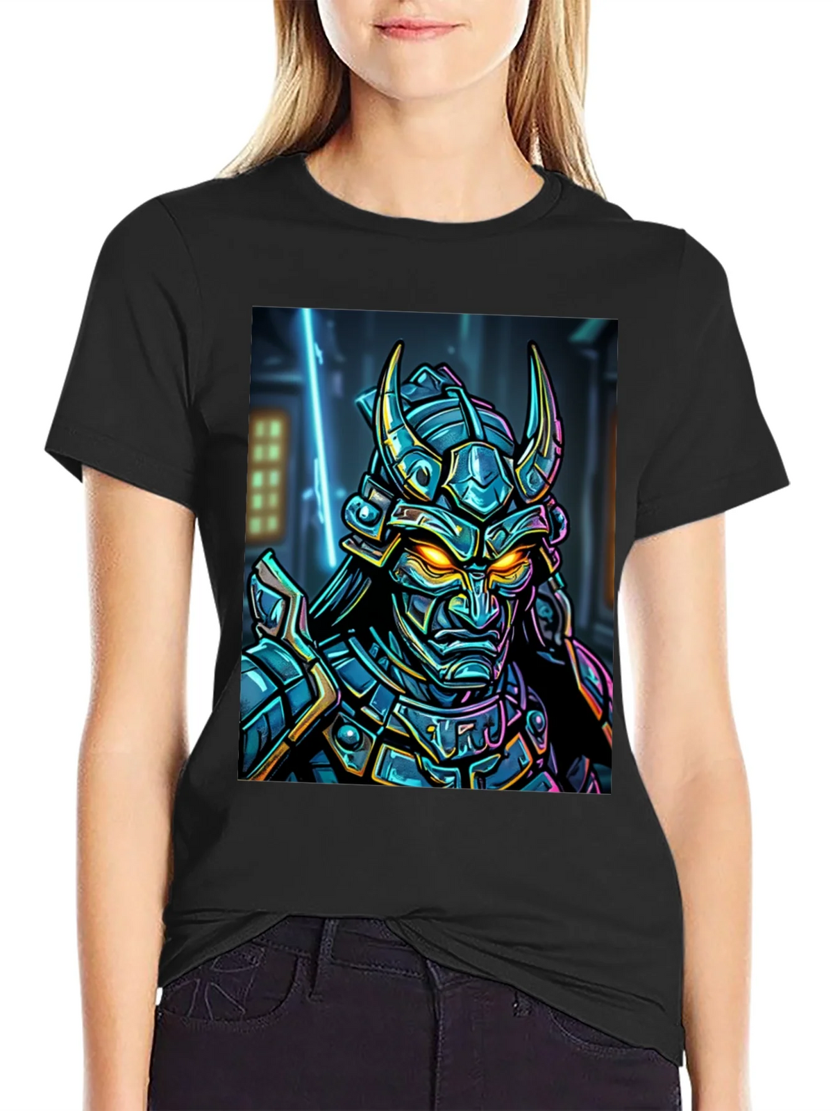 Samurai Warrior Graphic T-Shirt - Black product image 2