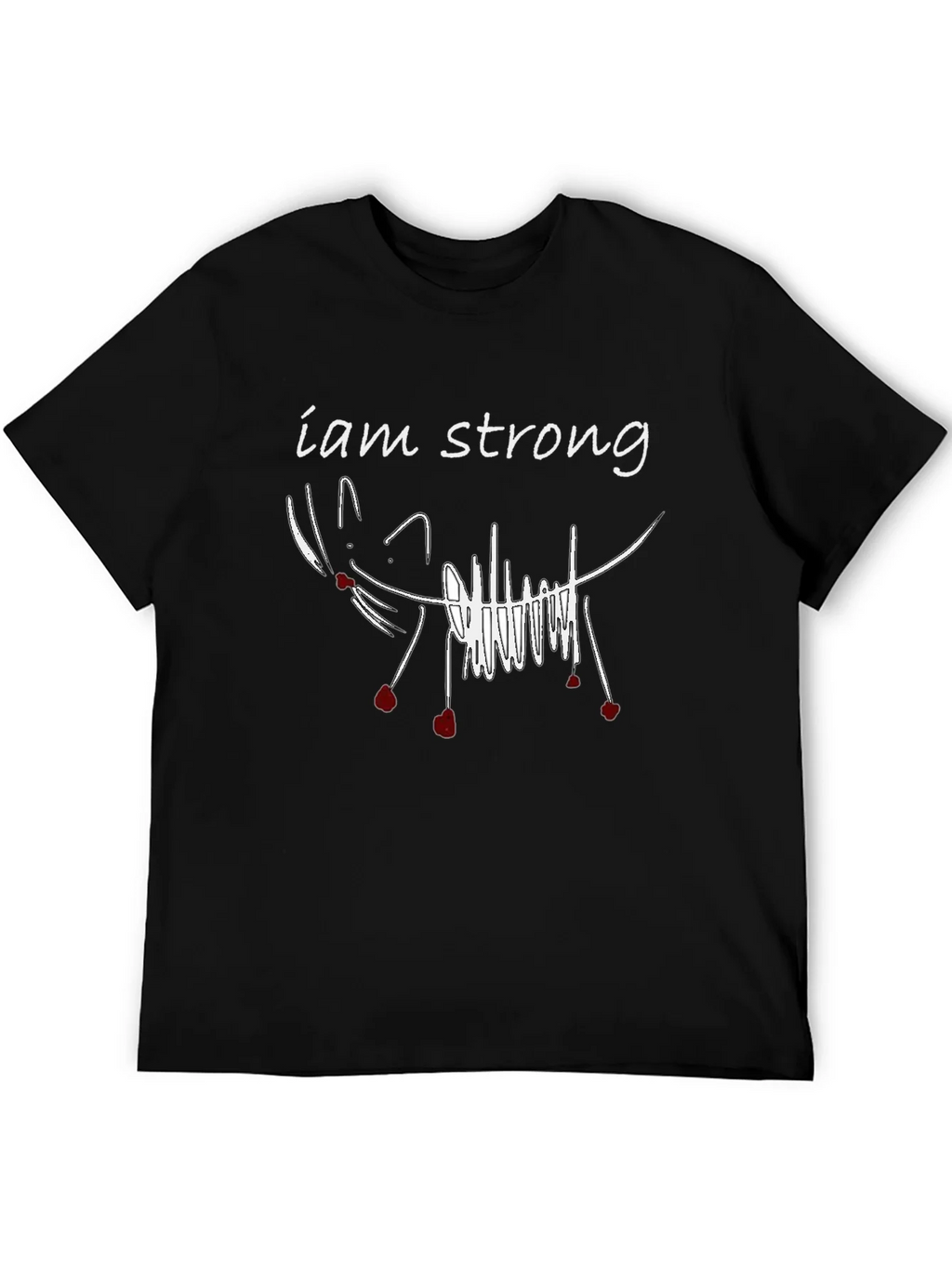 I am Strong Cat Graphic Tee - Unisex Black T-Shirt product image 5