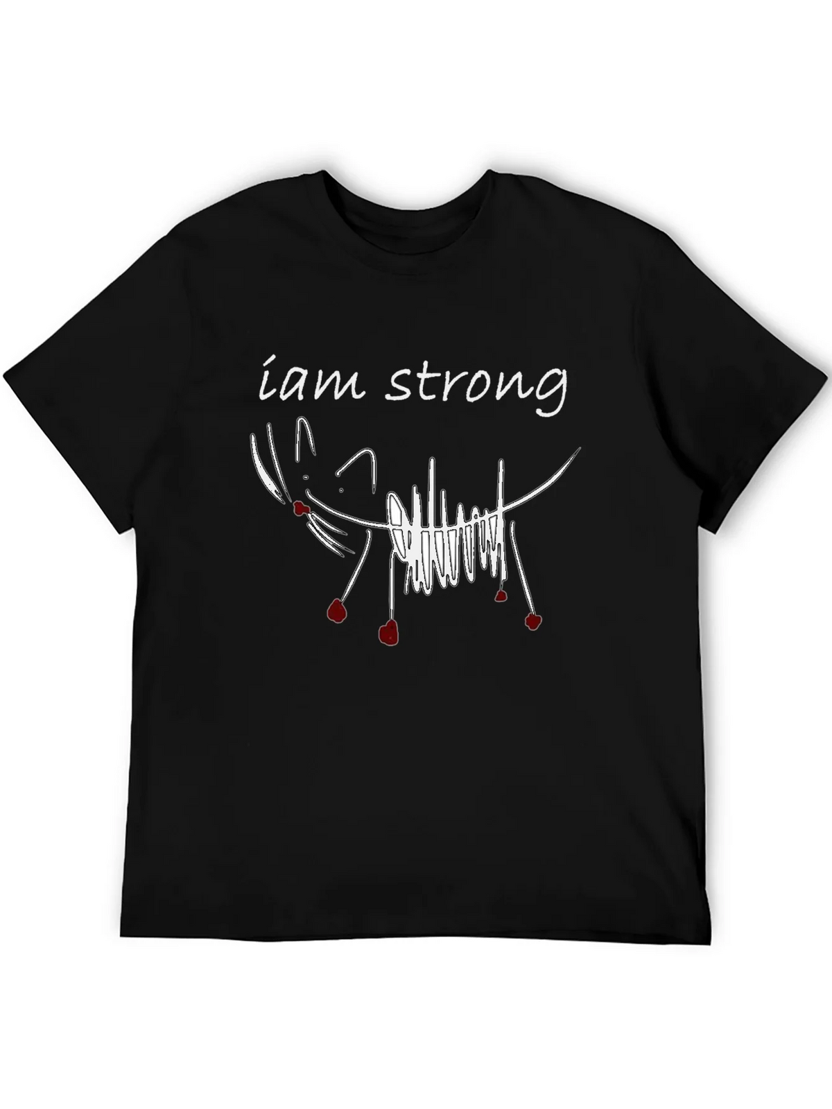 I am Strong Cat Graphic Tee - Unisex Black T-Shirt product image 5