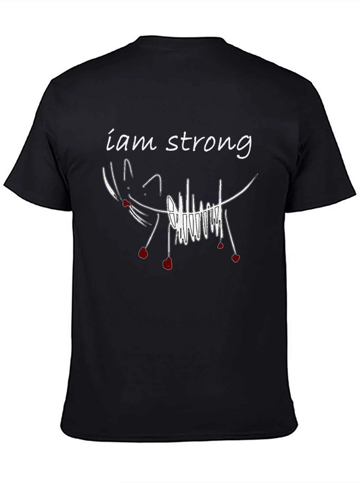 I am Strong Cat Graphic Tee - Unisex Black T-Shirt product image 4