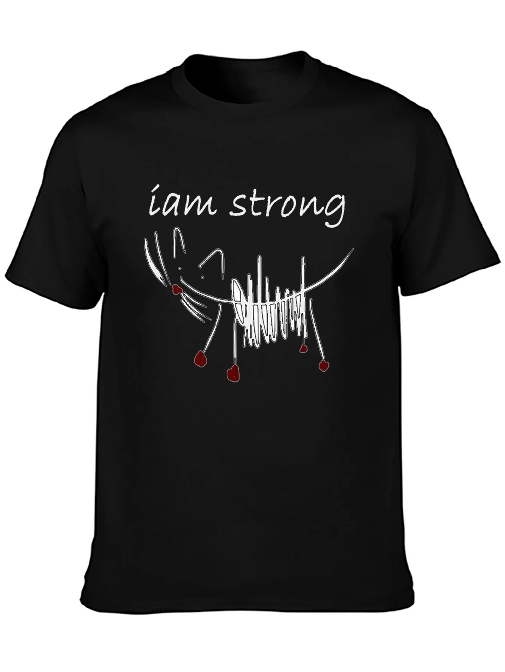I am Strong Cat Graphic Tee - Unisex Black T-Shirt product image 3