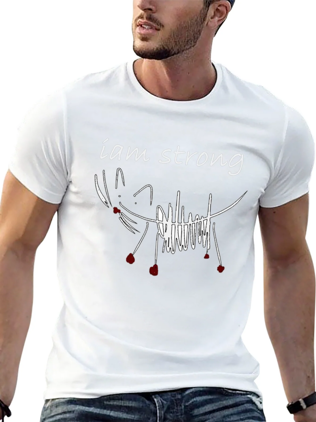 I am Strong Cat Graphic Tee - Unisex Black T-Shirt product image 11