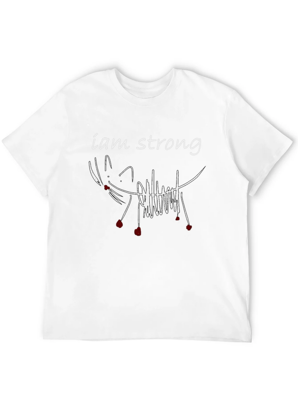 I am Strong Cat Graphic Tee - Unisex Black T-Shirt product image 10