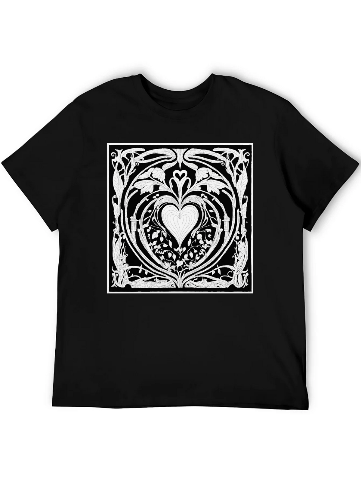 Heart Art Nouveau T-Shirt - Black product image 3
