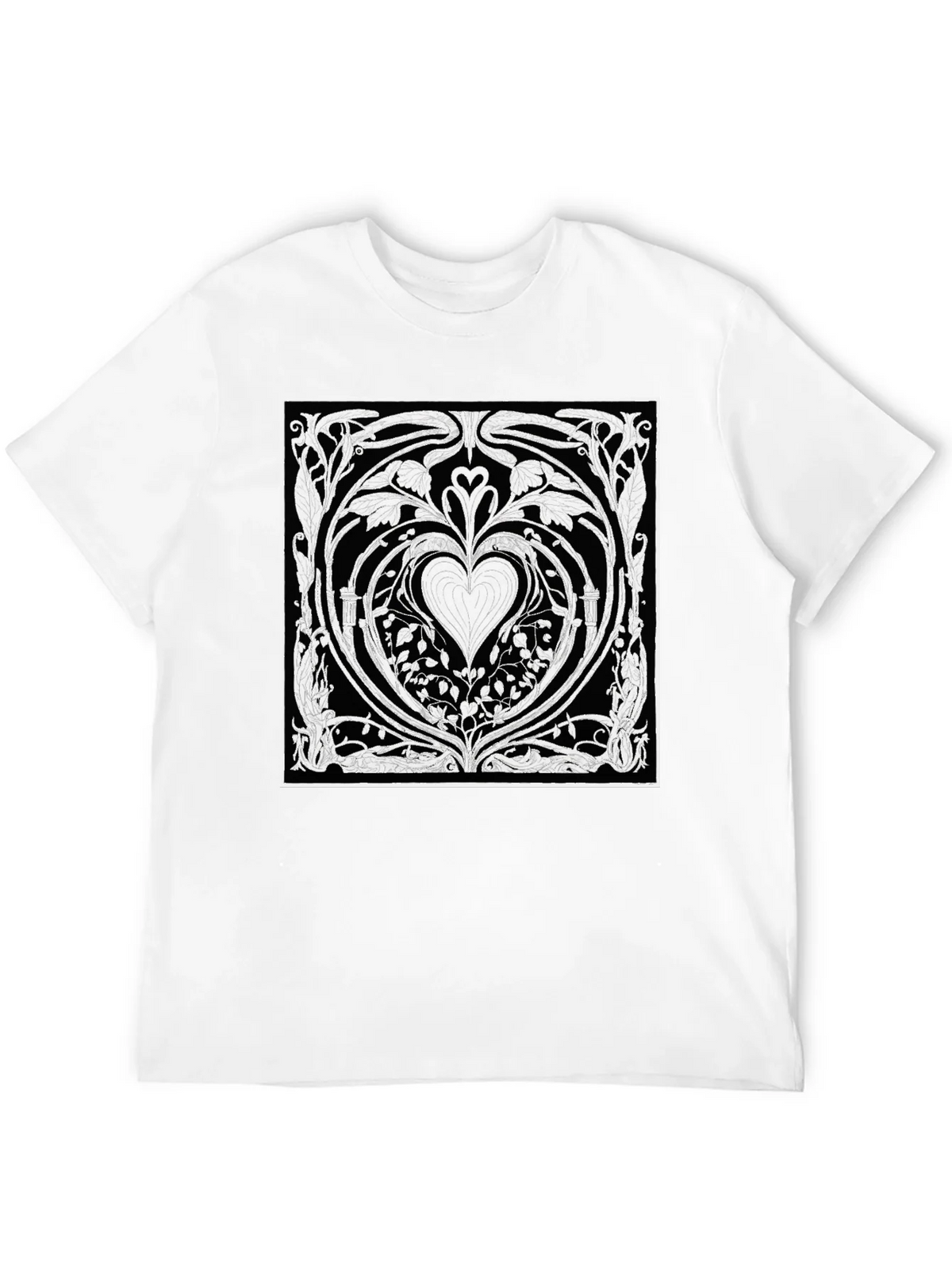 Heart Art Nouveau T-Shirt - Black product image 7