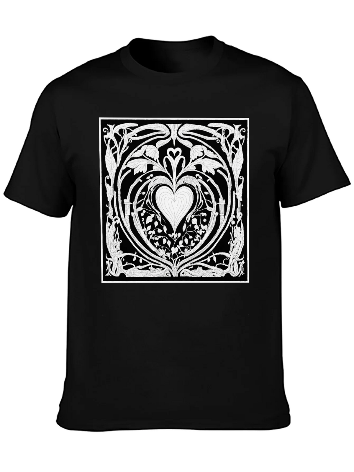 Heart Art Nouveau T-Shirt - Black product image 2