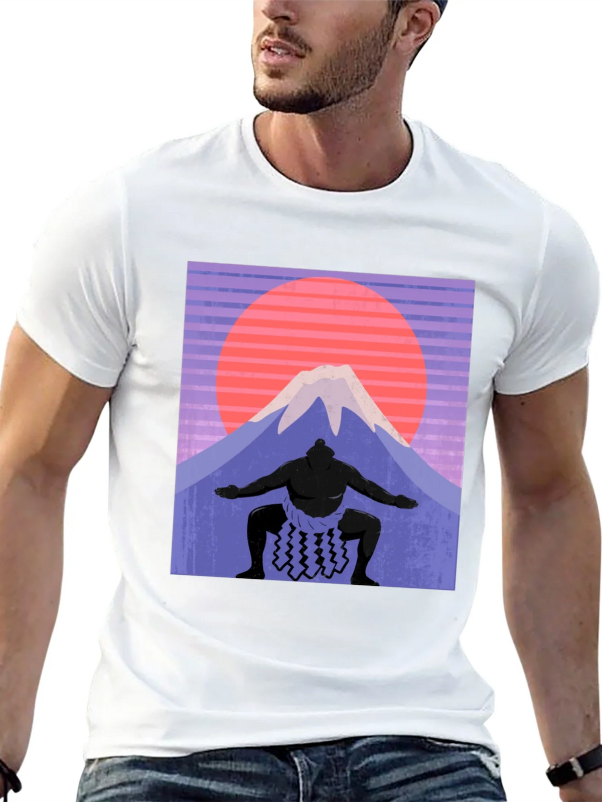 Sumo Wrestler & Mount Fuji T-Shirt - Retro Japan Style product image 12