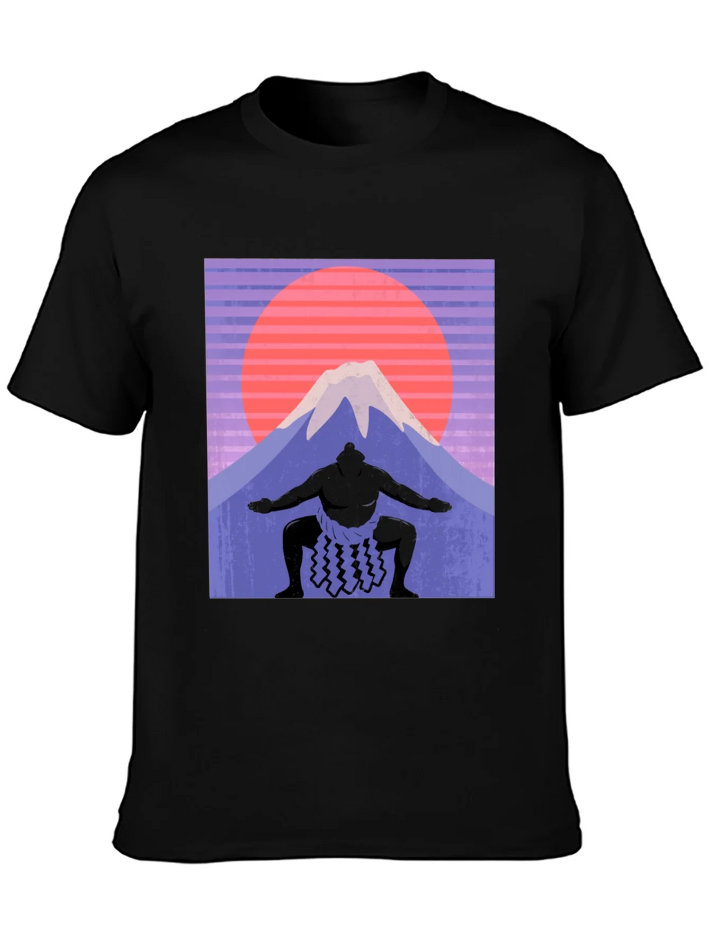 Sumo Wrestler & Mount Fuji T-Shirt - Retro Japan Style product image 3
