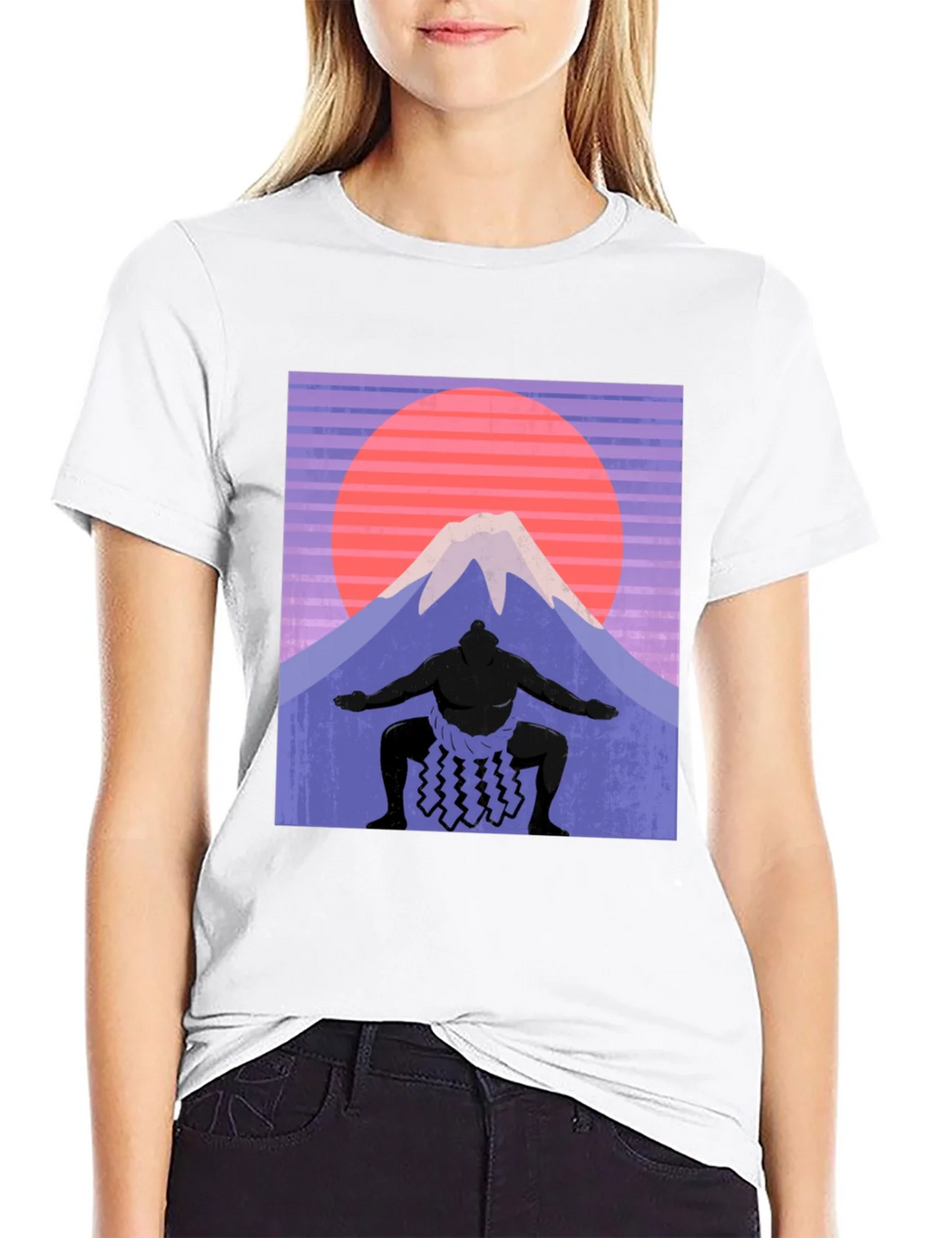 Sumo Wrestler & Mount Fuji T-Shirt - Retro Japan Style product image 8