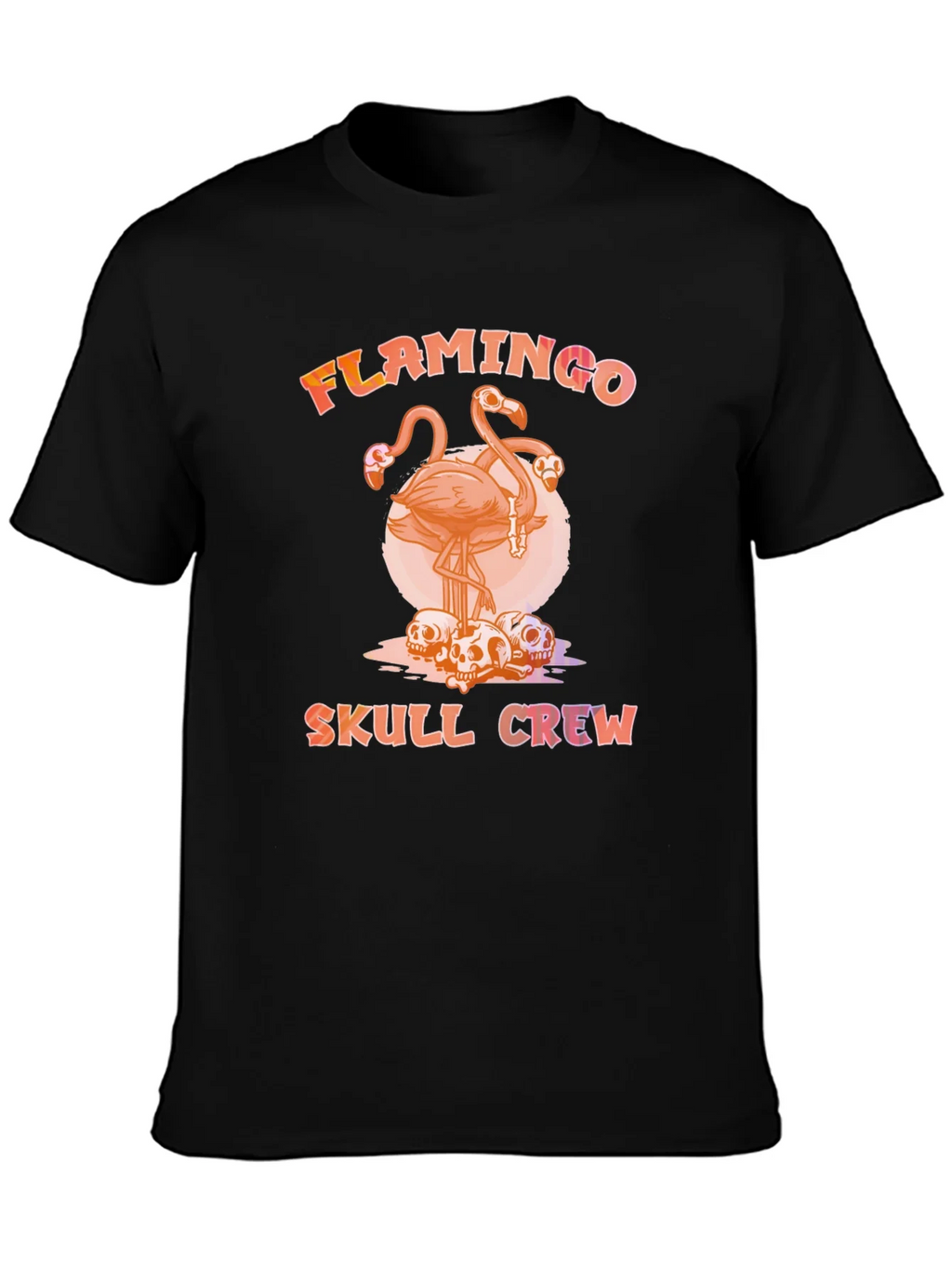 Flamingo Skull Crew T-Shirt - Unique Graphic Tee product image 3