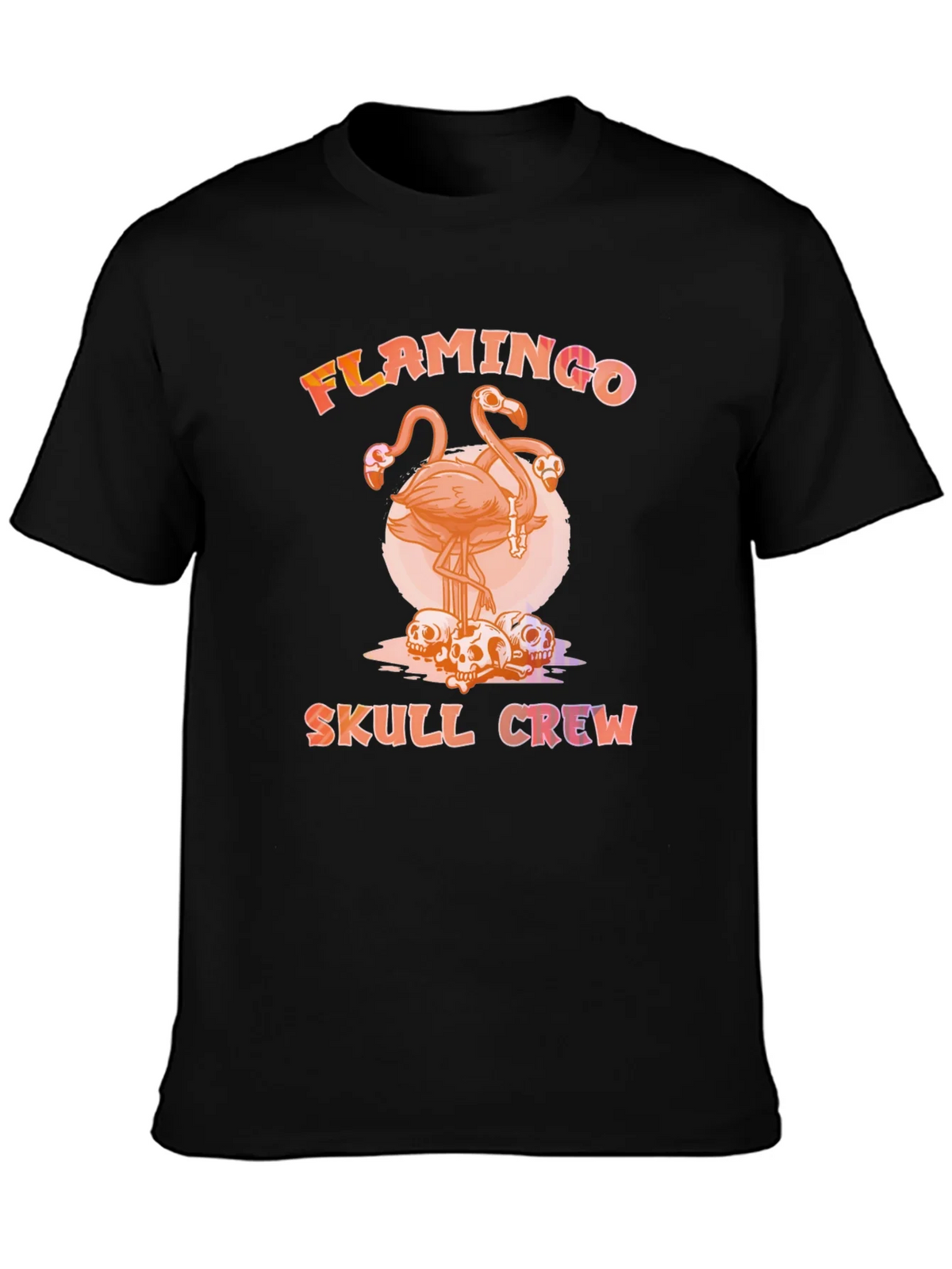 Flamingo Skull Crew T-Shirt - Unique Graphic Tee product image 3