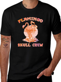 Flamingo Skull Crew T-Shirt - Unique Graphic Tee product image 1