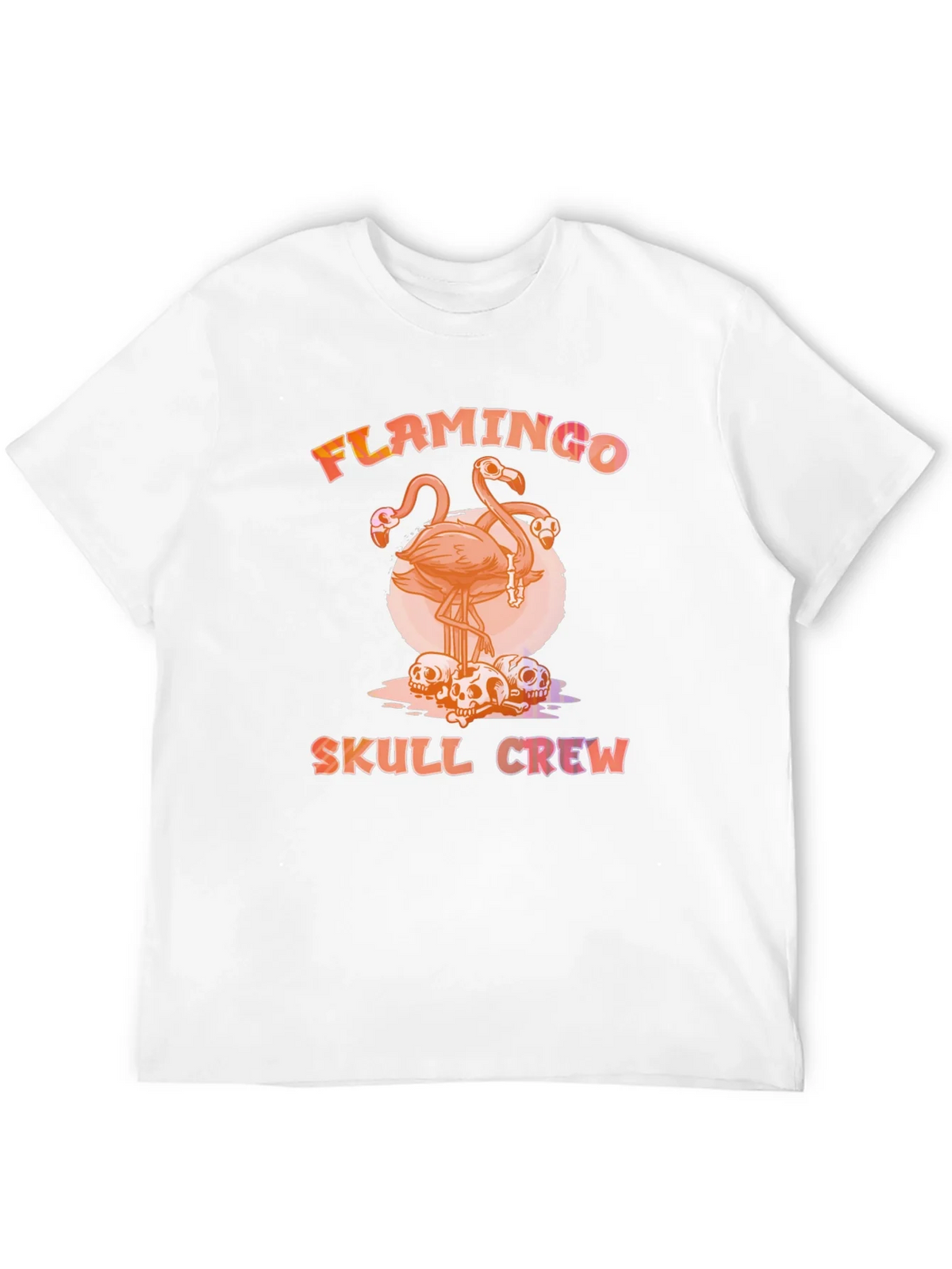 Flamingo Skull Crew T-Shirt - Unique Graphic Tee product image 11