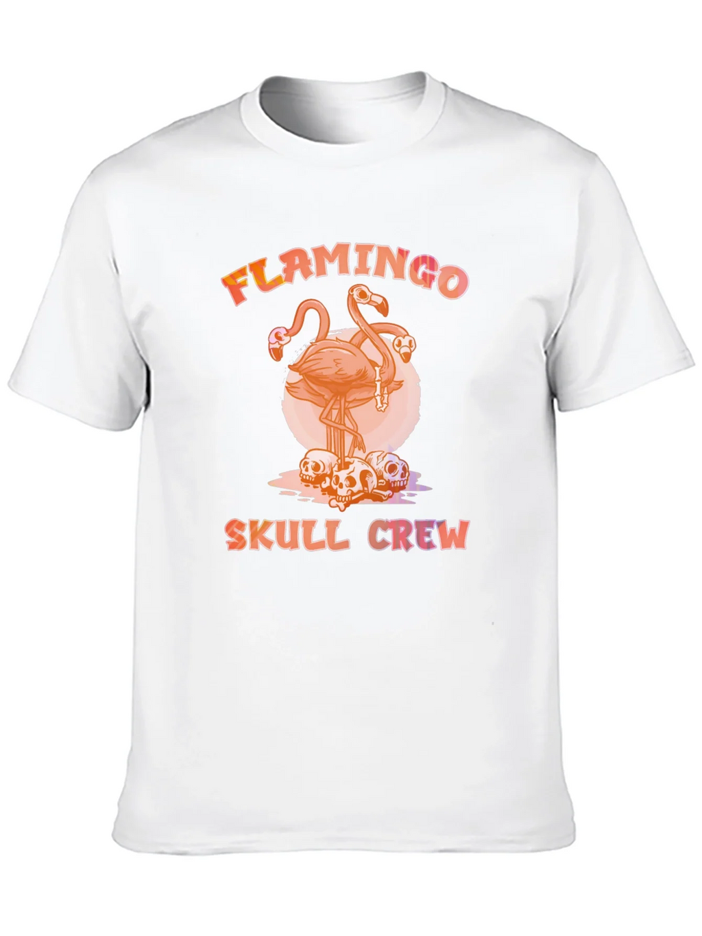 Flamingo Skull Crew T-Shirt - Unique Graphic Tee product image 9