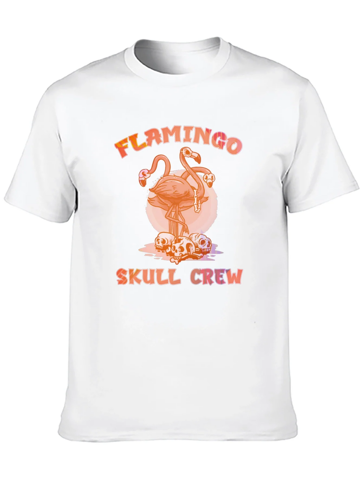 Flamingo Skull Crew T-Shirt - Unique Graphic Tee product image 9