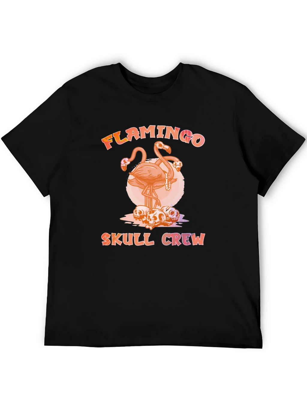 Flamingo Skull Crew T-Shirt - Unique Graphic Tee product image 5
