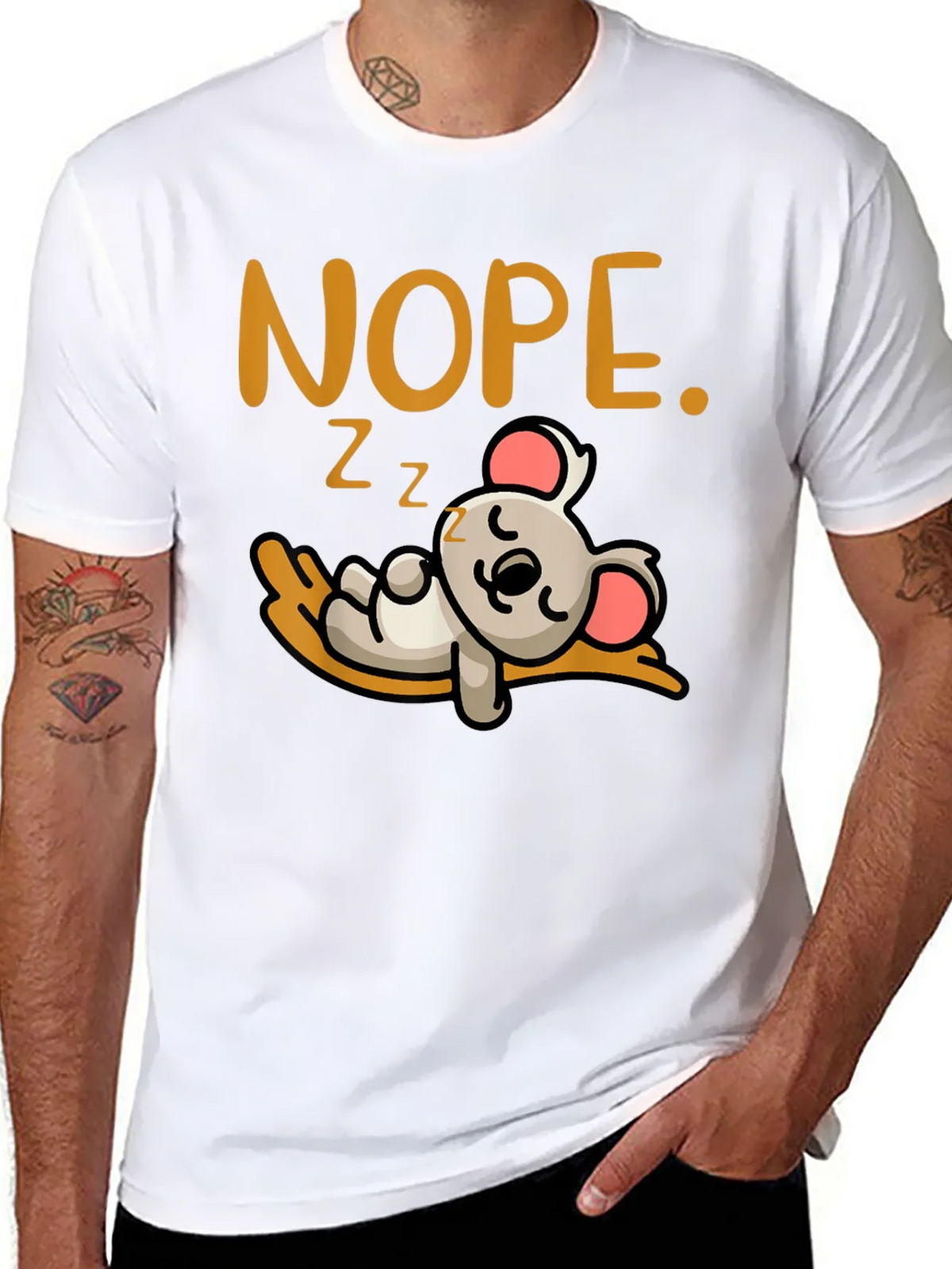 Nope Sleepy Koala Graphic Tee - Soft Cotton Unisex T-Shirt product image 7