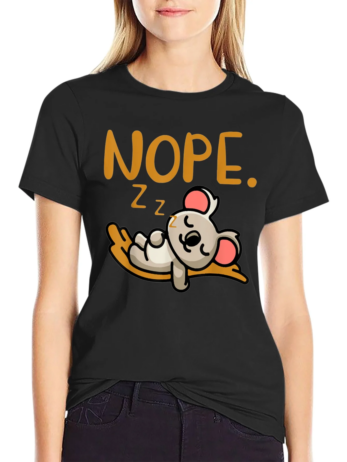 Nope Sleepy Koala Graphic Tee - Soft Cotton Unisex T-Shirt product image 2