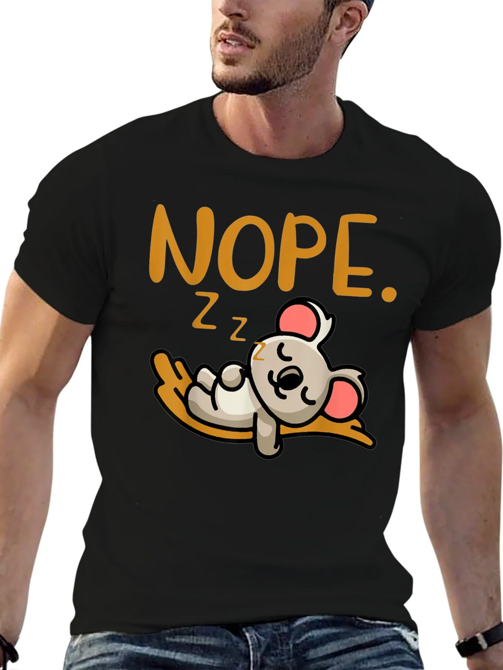 Nope Sleepy Koala Graphic Tee - Soft Cotton Unisex T-Shirt product image 6