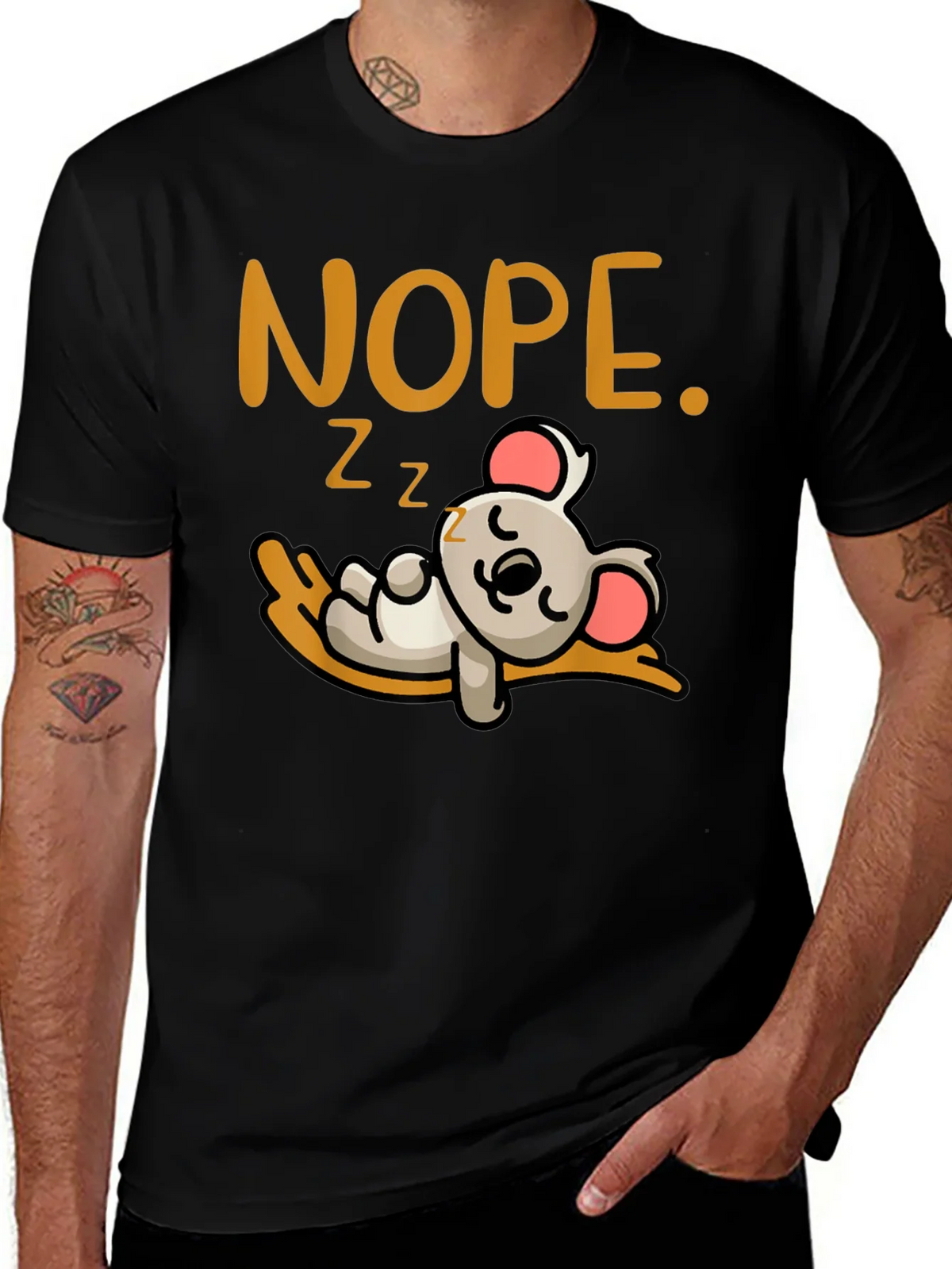 Nope Sleepy Koala Graphic Tee - Soft Cotton Unisex T-Shirt product image 1